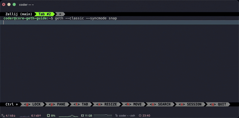Starting the node for the first time