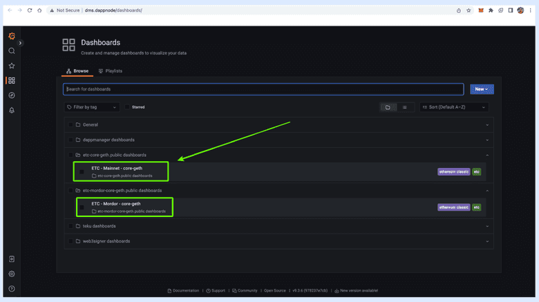 Select ETC Core Geth Mainnet.