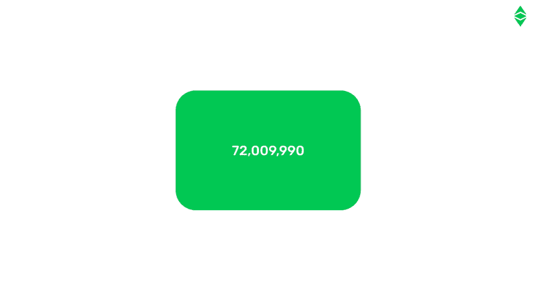 The ETC/ETH pre-mine was 72,009,990.